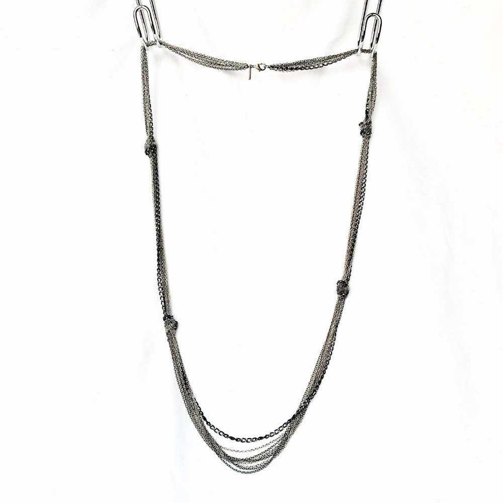 Three-Tone Knotted Rope Necklace - Picture 2 of 5